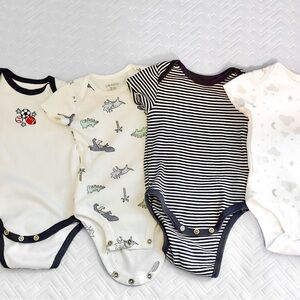 Baby One Piece Set - Cream, White, and Black